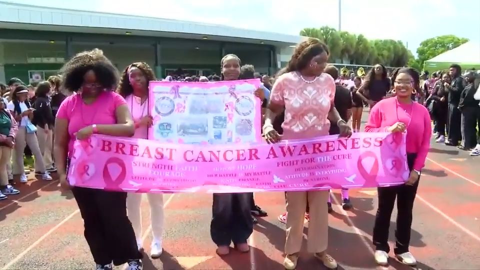North Miami Senior High holds breast cancer walk to highlight importance of testing — WSVN 7 Miami-Dade, Pinecrest Schools news